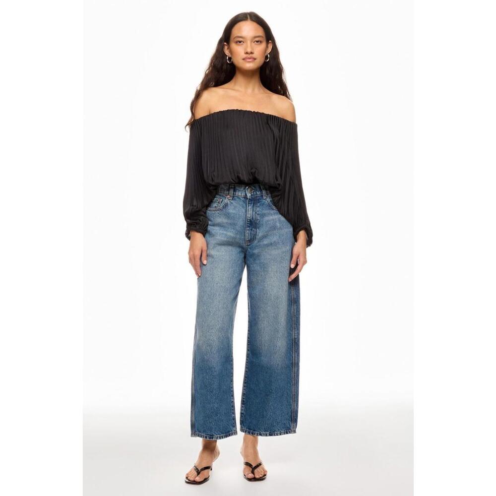 DL1961 Blue Cotton Taylor Barrel Leg Jeans Size 27 with Stains
